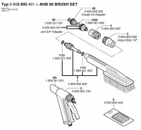 Bosch 0 600 800 401 AHB 90 BRUSH-SET Car-Wash Set Spare Parts